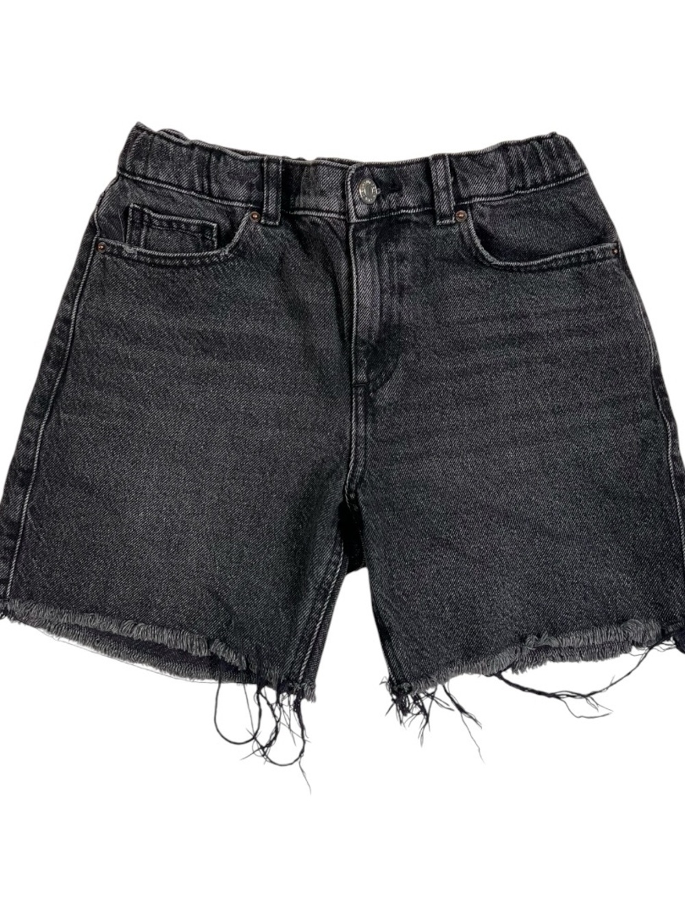 PacSun Black Frayed Raw-Hem Denim Shorts